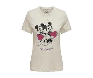 Only Mickey & Minnie Mouse Front Print Short Sleeve T-Shirt Pumice Stone Print
