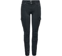 ONLY Women's ONLMISSOURI REG ANKL Cargo Pant PNT NOOS Casual, Black/Wash:Black Washed, 34W x 32L