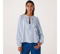 Only Monica Embroidered Tie Front Blouse OFF WHITE 2XL