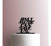 Only Music Can Save Us - Acrylic Cake Topper 8 Inch Width/Green