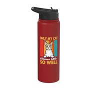 Only My Cat Knows Me So Well Vintage Cornish Rex Cats Stainless Steel Insulated Water Bottle