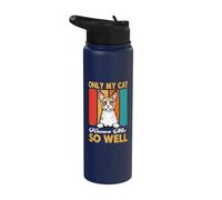 Only My Cat Knows Me So Well Vintage Cornish Rex Cats Stainless Steel Insulated Water Bottle