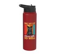 Only My Cat Knows Me So Well Vintage Korat Cats Lover Stainless Steel Insulated Water Bottle