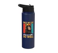 Only My Cat Knows Me So Well Vintage Tortoiseshell Cats Stainless Steel Insulated Water Bottle