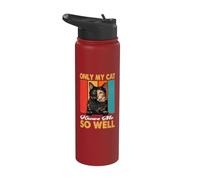 Only My Cat Knows Me So Well Vintage Tortoiseshell Cats Stainless Steel Insulated Water Bottle