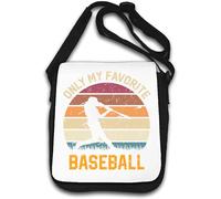 Only My Favorite Baseball Vintage Poster Strike Out Graphic Shoulder Bag White