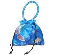 Only My Live Home 10pcs Large Chinese Silk Brocade Drawstring Jewelry Bags with Lined Women Tote Purses Storage Pouch Thick Craft Cloth Gift Bags Handles (sky blue 10pcs pattern random)