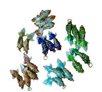 Only My Live Home 10Pcs Swing 4cm Cloisonne Fish Charms For Jewelry Making, Cute Earrings Necklace Enamel Small Goldfish Pendants, Chinese ICH Handcraft, 4 cm, Enamel, No Gemstone