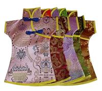 Only My Live Home Champagne Wine Bottle Cover Table Decoration Chinese Silk Brocade Fabric Red Wine Bottle Bags (fit 750ml bottle (High 11.4 W 7.9 inch, mixed color pattern (5 pcs))