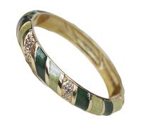 Only My Live Home Colorful Cloisonne Enamel Striped Bangle Bracelets Womens Hinged Cuff Rhinestone Bangles Jewelry, Chinese Traditional Handcrafts Gifts, Inner Diameter 2.28 inch wide 0.39 inch about