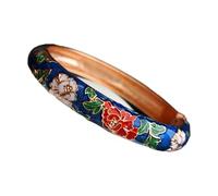 Only My Live Home Colorful Cloisonne Peony Flower Bangle Enamel Hinged Cuff Bracelet Women Vintage Jewelry Chinese Ethnic Traditional Handcrafts Gifts, Diameter 2.36 inch wide 0.39 inch, Metal