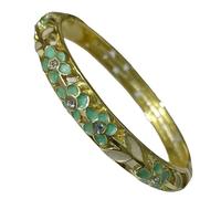 Only My Live Home Elegant Enamel Flower Rhinestones Small Thin Bangles for Small Wrists Women, Chinese Cloisonne Hinged Cuff Bracelets Jewelry, Inner Diameter 2.25 inch wide 0.31 inch about, Alloy