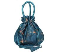 Only My Live Home Embroidery Fruits Makeup Storage Bag with Handle Drawstring Cosmetic Pouch Women Handbag Lavender Spice Gift Packaging Bags (L7.87 x W 2.36 x H 8.27 inches, peacock blue (10 piece))