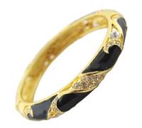 Only My Live Home Handcrafts Enamel Rhinestone Oval Bangle Bracelets Hinged for Women Small Wrist Fashion Cloisonne Cuff Bangles Gold-plated Openwork Jewelry Gifts, 60x53mm about, Metal, Cloisonne