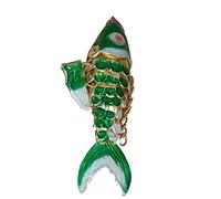 Only My Live Home Large Enamel Lucky 2.36 inch Koi Fish Charms Cloisonne Animal Goldfish Pendants DIY Jewelry Making Findings Chinese Traditional Handcrafts, Fish Long 2.36 inch Wide 0.79 inch about