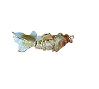 Only My Live Home Small Cute Chinese Animal Charms for Jewelry Making Cloisonne Enamel Fish Charms Unique Craft Pendants for Women DIY Goldfish Accessories, Cloisonne, No Gemstone
