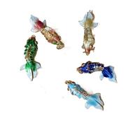 Only My Live Home Small Cute Chinese Animal Charms for Jewelry Making Cloisonne Enamel Fish Charms Unique Craft Pendants for Women DIY Goldfish Accessories, Cloisonne, No Gemstone
