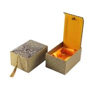 Only My Live Home Tassel Chinese Silk Brocade Jewelry Storage Box with Filling Cotton，Vintage Packaging Cases for Necklace Bracelets Gifts (coffee, 5.51x3.94x2.76 inch about)