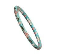 Only My Live Home Vintage Cloisonne Enamel Bangle Thin Bracelet, Chinese ICH Traditional Handmade Colorful Bracelets for Women Accessories, Inner Diameter 2.36 inch wide 0.12 inch about, Porcelain