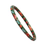 Only My Live Home Vintage Cloisonne Enamel Bangle Thin Bracelet, Chinese ICH Traditional Handmade Colorful Bracelets for Women Accessories, Inner Diameter 2.36 inch wide 0.12 inch about, Porcelain
