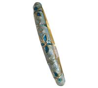 Only My Live Home Vintage Cloisonne Thin Clover Bangles Bracelets for Small Wrists Oval Women Gifts, Handmade Enamel Filigree Hinged Cuff Bracelet Chinese Ethnic Jewelry, Oval Inner Diameter 2.25 inch