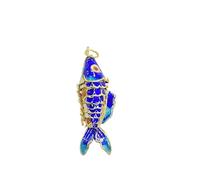 Only My Live Home Y2K Aesthetic 50mm Koi Fish Pendant, DIY Cloisonné Enamel Swaying Goldfish Charm, Trendy Jewelry Making Findings for Necklace Earring Keychain, Retro Gift for Gen Z, Cloisonne Enamel