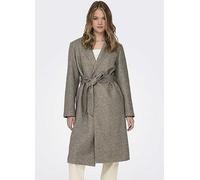 Only 'Nicole' Belted Wrap Coat Walnut Marl