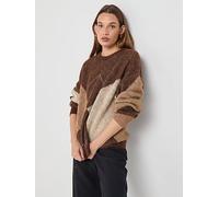 Only Noeme Life Long Sleeve Argyle Knit Jumper, Multi, Size Xs, Women Print