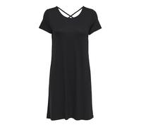 ONLY Women's Onlbera Back Lace Up S/s Dress JRS Noos, Black (Black Black), 12 (Size: Medium)