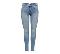 ONLY NOS Women's ONLBLUSH Life MID SK AK RAW REA1467 NOOS Skinny Jeans, Blue (Light Blue Denim Light Blue Denim), XS/32