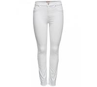 ONLY NOS Women's Onlblush Mid Sk ANK Raw Rea0730noos Skinny Jeans Not Applicable, White (White White), 34 /L32 (Manufacturer Size: X-Small)