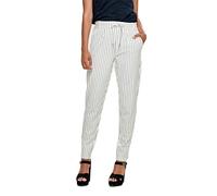 ONLY NOS Women's Onlpoptrash Easy Rush Stripe PNT Noos Trouser, Multicolour (Cloud Dancer Stripes:Black), 34 /L30 (Manufacturer Size: X-Small)