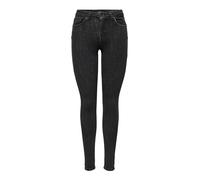 ONLY Women's Onlpower Mid Push Up Sk Jea Rea3722 Noos Skinny Jeans, Black, 36 /L30 (Size: Small)