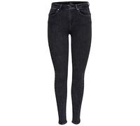 ONLY Women's Onlpower Mid Push Up Sk Jea Rea3722 Noos Skinny Jeans, Black, 36 /L30 (Size: Small)