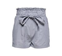ONLY NOS Women's Onlsmilla Stripe Belt DNM Shorts Noos Short, Multicolour (Medium Blue Denim Stripes: W/Stripes), 8 (Manufacturer Size: X-Small)