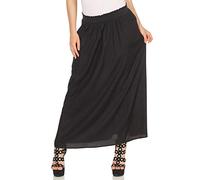 Only Womens maxi rok ONLVENEDIG met plooien zwart - Black viscose - Size Medium
