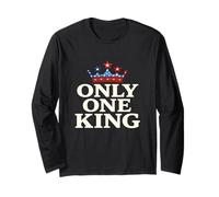 Only One King Bold Crown American Graphic Gift Tee for Men Long Sleeve T-Shirt