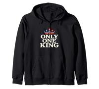 Only One King Bold Crown American Graphic Gift Tee for Men Zip Hoodie