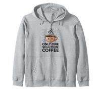 Only One Solution Coffee Funny Math Nerd Zip Hoodie