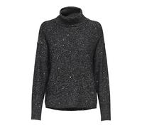 ONLY Onlarizona Ls Sequins Rollneck KNT Turtleneck Sweater, Black, M, Women's, Black, M