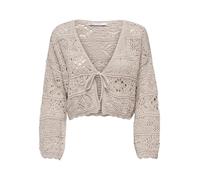 ONLY Women's Onlbeach Life 7/8 O-n Cardigan KNT Noos Sweater, Pumice Stone, M