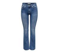 ONLY Women's Onlblush Mw FLA Rhinestone DNM Tai885Noos, Medium Blue (Medium Blue Denim), XL / 30L