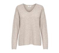 ONLY Women's Onlcamilla V-Neck L/S Pullover KNT Noos Sweater, Pumice Stone/Detail:Melange, L