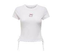 ONLY Women's Onlcarla Life S/S Detail Top Box JRS, Bright White, M