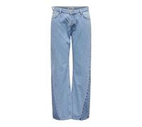 ONLY Women's Onlcobain Reg Wide Colour Bl DNM Cro Pants, Light Blue (Light Blue Denim), 32W x 30L