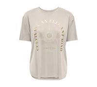 ONLY Onlfree Life S/S Print Top Box JRS, Gray, Large