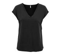 ONLY Women's Onlfree S/S Modal V-NEC Top Box JRS Noos T-Shirt, Black, S