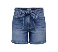 ONLY Onlgianna Mw Belted Shorts Azg DNM Noos, Medium Blue (Medium Blue Denim), XS