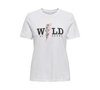 ONLY Onlhenny Life Reg S/S Top Box JRS, Bright White, L