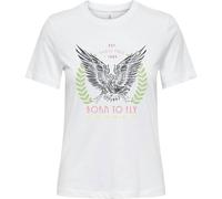 ONLY Onlhenny Life Reg S/S Top Box JRS, White, Large